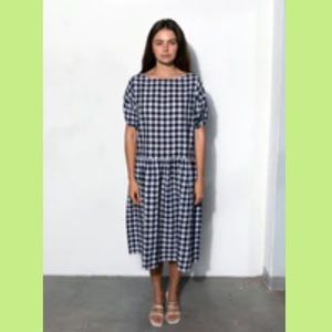 Rujuta Sheth Elizabeth Dress Black Chex black/ecru gingham dress XS S M EUC
